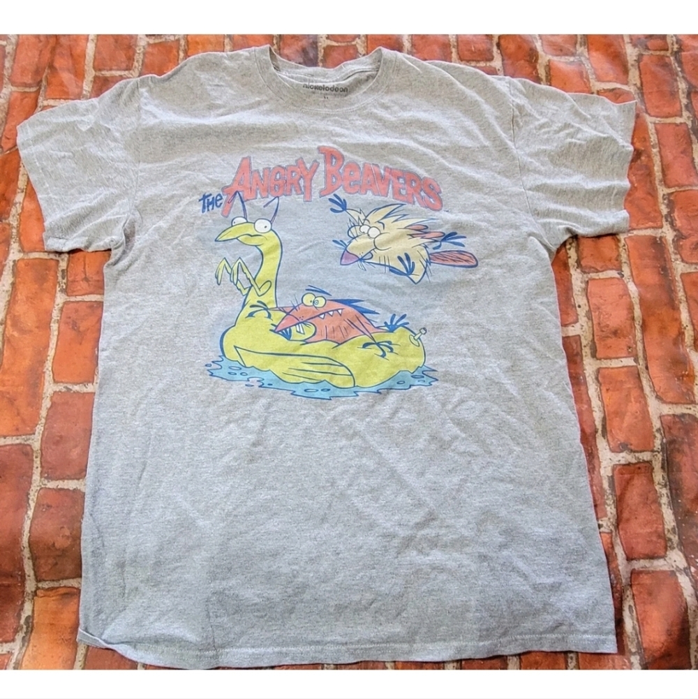 Vintage Style Angry Beavers Daggett & Norbert T-Shirt - Size M - GUC